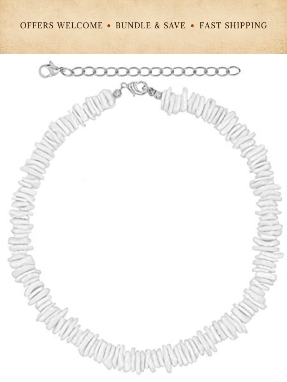 Puka Shell Necklace Hawaiian Clam Chip Surfer Choker